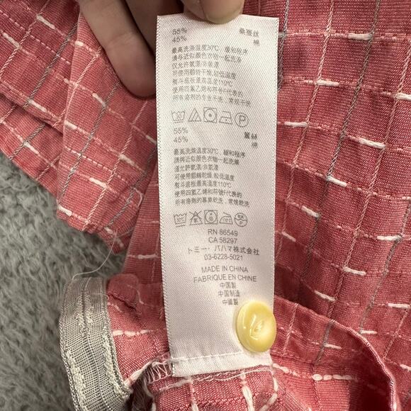 Tommy Bahama 2XL Original Fit Casual Button Up Short Sleeved Shirt Pink Vacation - Picture 7 of 10